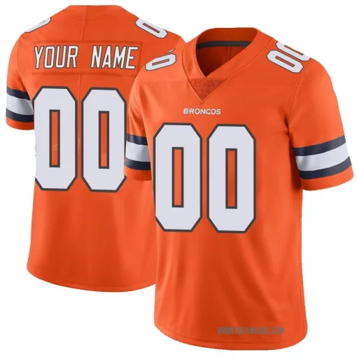 Denver Broncos Customized Youth Limited Orange Color Rush Vapor ...