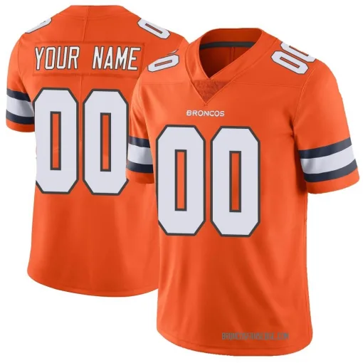 Denver Broncos Customized Youth Limited Orange Color Rush Vapor