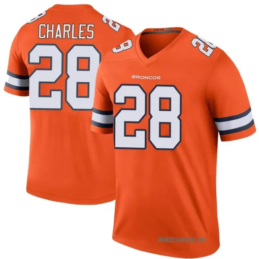 Legend Jamaal Charles Youth Denver Broncos Orange Color Rush Jersey - Nike