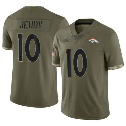 Limited Jerry Jeudy Men's Denver Broncos Olive 2022 Salute To Service Jersey - Nike